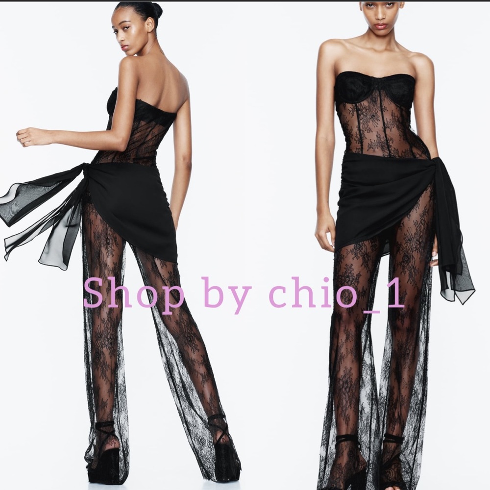 ZARA LONG LACE  Corset jumpsuit BLOGGER FAVORITE